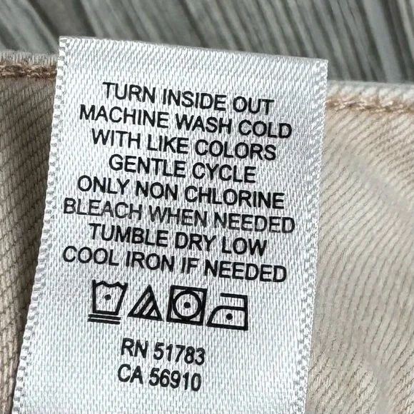 m jeans by maurices tan Slim Straight Ankle High Rise Jeans 16 khaki cropped EUC - Picture 7 of 10